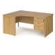 Maestro Panel end Ergonomic desk with Three Drawer Pedestal